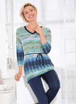 Prachtige tuniek met riemlussen en strikceintuur 