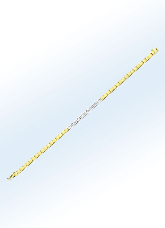 Armband tweekleurig met briljanten 