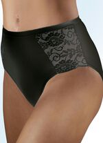 Set van zes slips met elastische kantafwerking 3X WIT, 3X ZWART