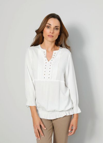 Slip-on blouse met ruches 