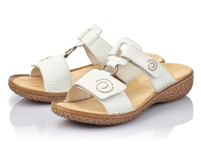 Rieker, modieuze damesmuiltjes, breedte H, met klittenbandsluiting 