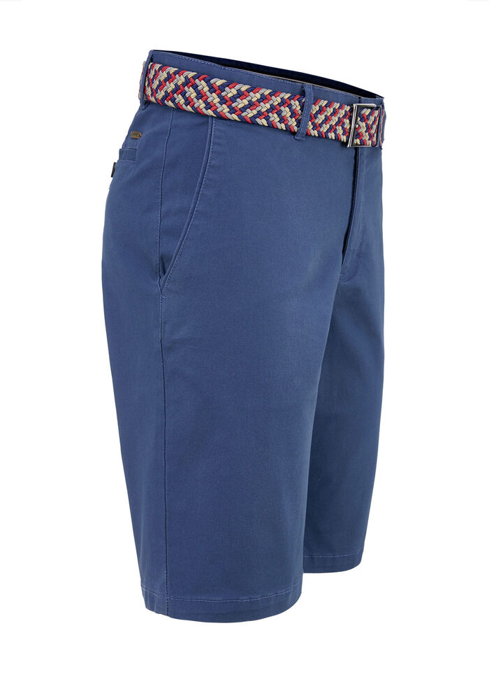 Casual &quot;Redpoint&quot; Bermuda met stoffen riem in 3 kleuren DUNKELBLAU