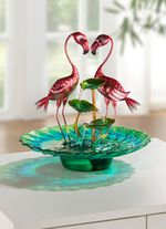 Tafelfontein met roze flamingo's 