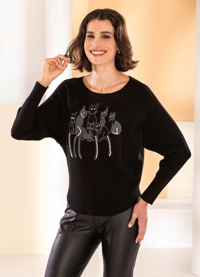 Een trui van zachte, fijngebreide kwaliteit 