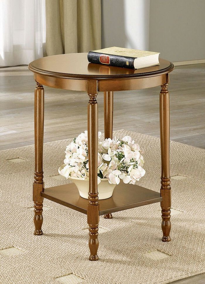 Bijzettafel met gedraaide poten EIKEN ROBUUST