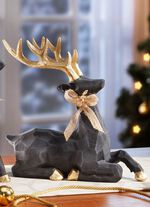 Hert met hoeven en gewei in goud 