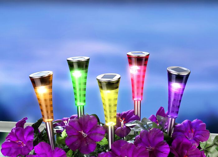 Tuinsteker op zonne-energie, set van 5 