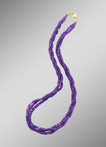 Klassieke 3-rijige ketting met echte amethist 