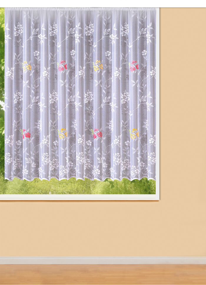 Bloemenraamrolgordijn met universeel raillint VEELKLEURIG