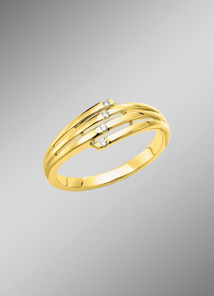 Opengewerkte damesring met diamanten 