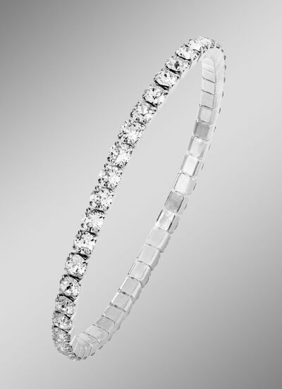 Armband van roestvrij staal met witte kristallen 