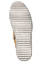 ELENA EDEN veterlaarsje van nubuckleer, met leren applicatie CURRY