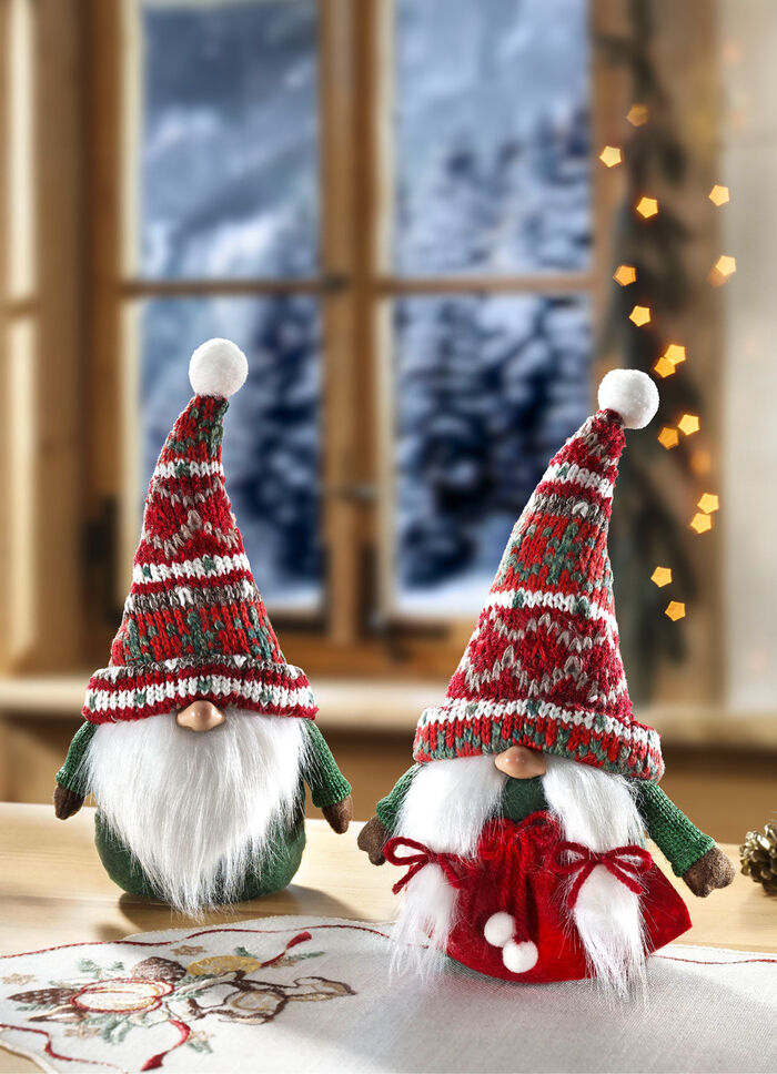 Kabouters met winterpuntmutsen, set van 2 