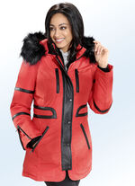 Jas met zwarte accenten gemaakt van imitatie nappaleer 