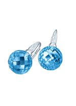 Oorbellen met blauwe kwarts, beh., en synth. zirkonia 