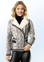 Kort jasje met slangenleer-motief 