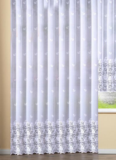 Prachtig lang glasgordijn met automatische plooiband 