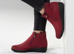 ELENA EDEN enkellaarzen met nappaleren bekleding RUBY RED