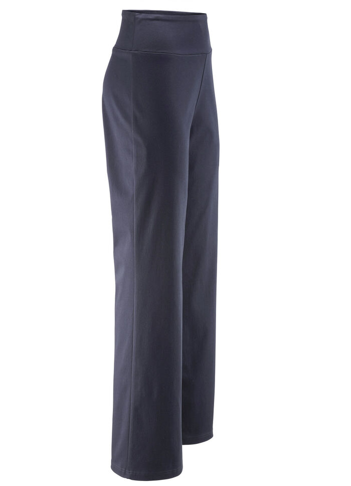 Zachte stretchbroek in modieuze breedte MARINE