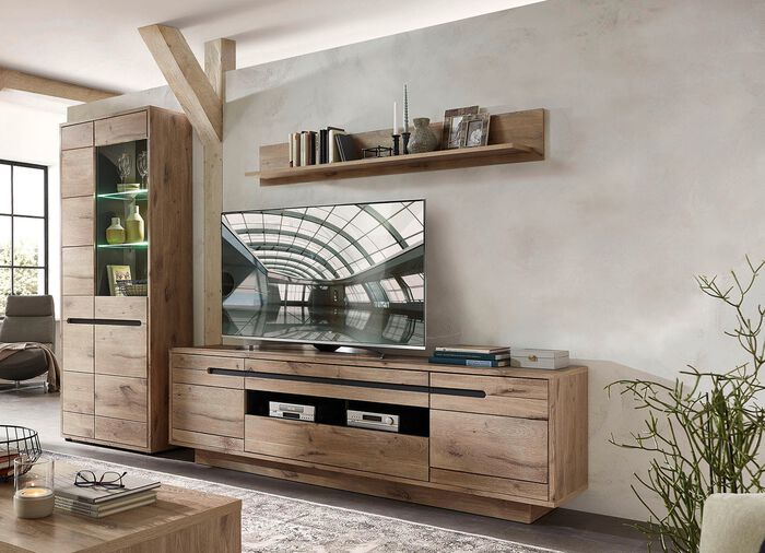 Woonwand met ledverlichting WILD EIKEN