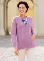 Cardigan met fijne structuurstrepen FLIEDER