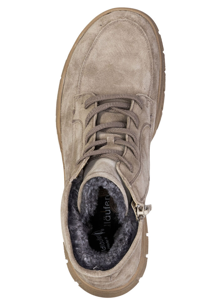 Waldläufer, gevoerde dames enkellaarsjes, winterschoenen, breedte H, met uitneembaar voetbed TAUPE