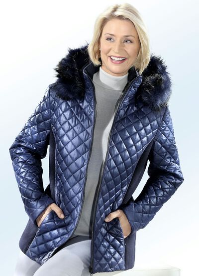 Jas met kunstbontkraag 