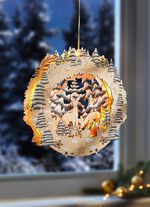 Verlichte houten raamafbeelding 