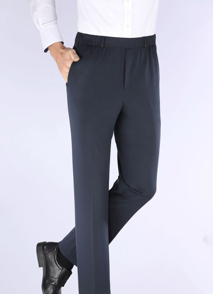 Superstretch slip-on broek &ldquo;Klaus Models&rdquo; in 4 kleuren MARINE GEM&Ecirc;LEERD