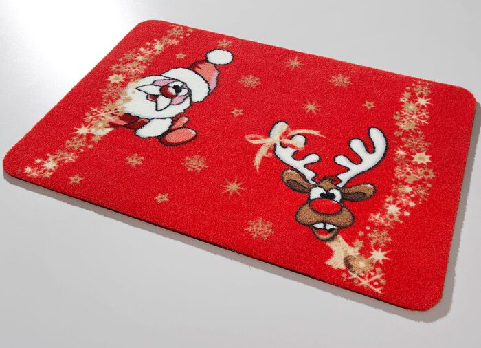 Kerstdeurmat met latex achterkant 