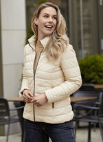 Kort leren jack met afneembare capuchon 