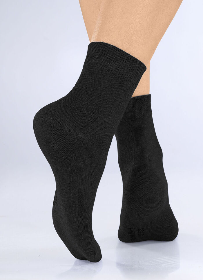 Set van vijf sokken met een extra zachte, comfortabele tailleband 3X ANTHRAZIT MELIERT, 2X SCHWARZ