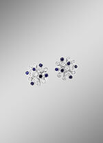 Hoogwaardige oorbellen met saffier en diamanten 