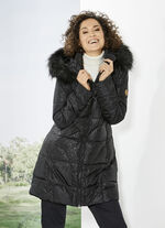 Functionele korte jas met roofdierbontdessin 