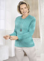 Trui in twinset-look met scheerwol JADE GROEN