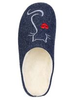 Warme damespantoffels, met wol 