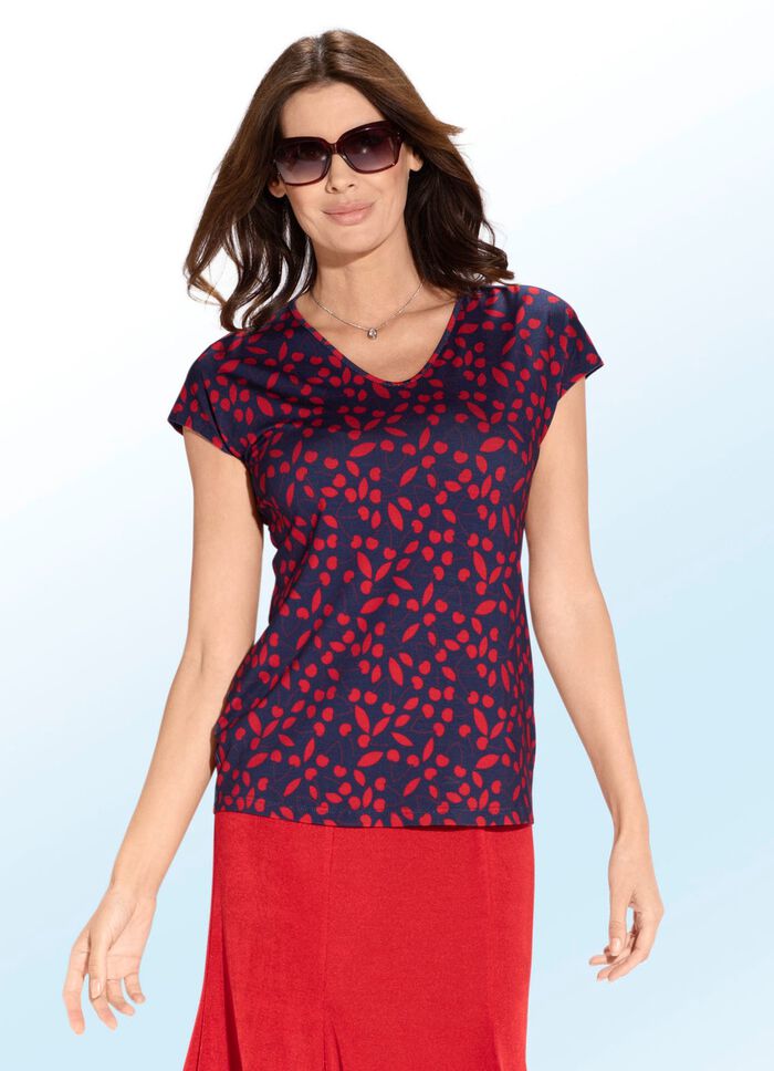 Shirt met wijd gesneden schouders 