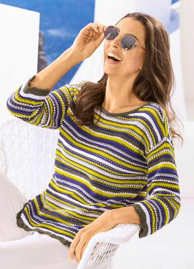 Trui met uitgebreide golfmanchetten 