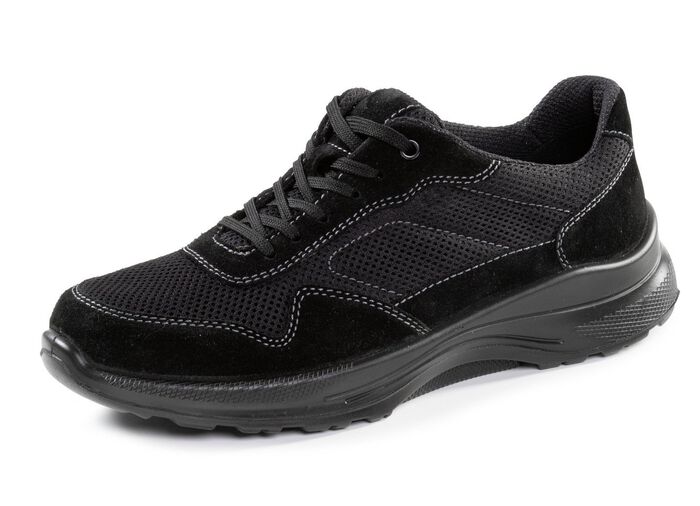 Veterschoen gemaakt van su&egrave;de en textielmateriaal 