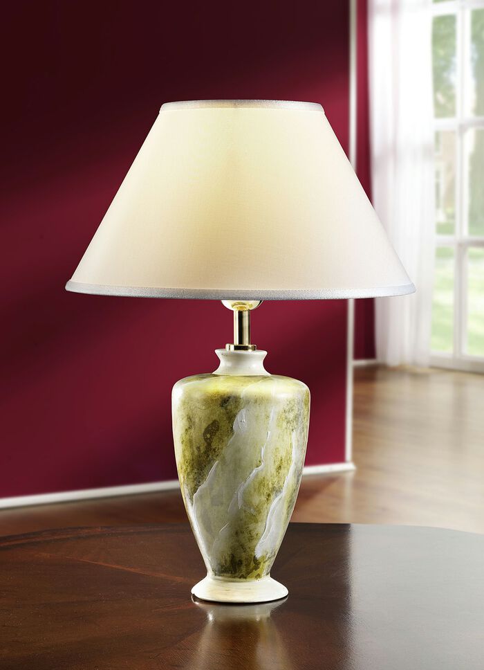 Handbeschilderde tafellamp in marmerlook 