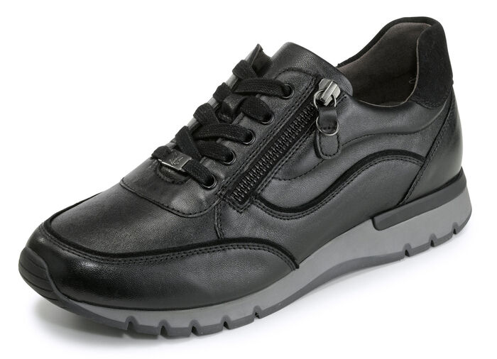 Caprice veterschoen met praktische ritssluiting aan de zijkant ZWART