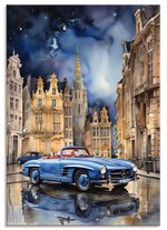 Afbeelding: Mercedes 190SL in een stad 