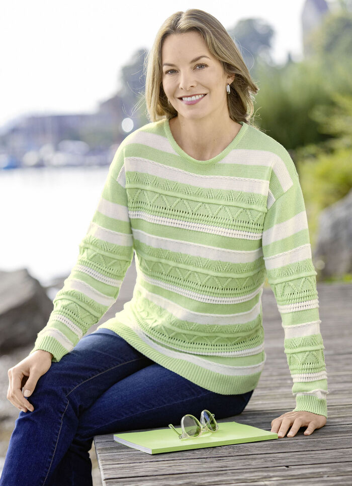 Trui met all-over strepen 