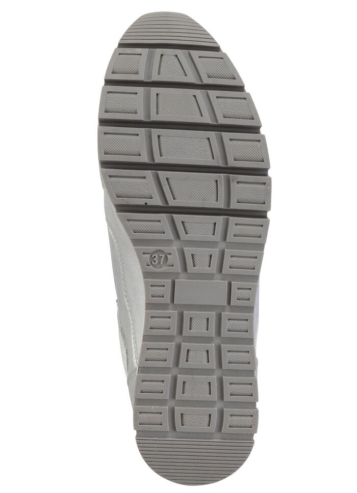 ELENA EDEN sneakers gemaakt van nappaleer en zilvergrijs su&egrave;de met reli&euml;f 