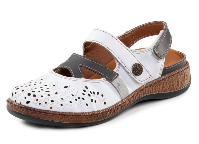 ELENA EDEN pantoffels van gedeeltelijk reli&euml;f nappaleer 