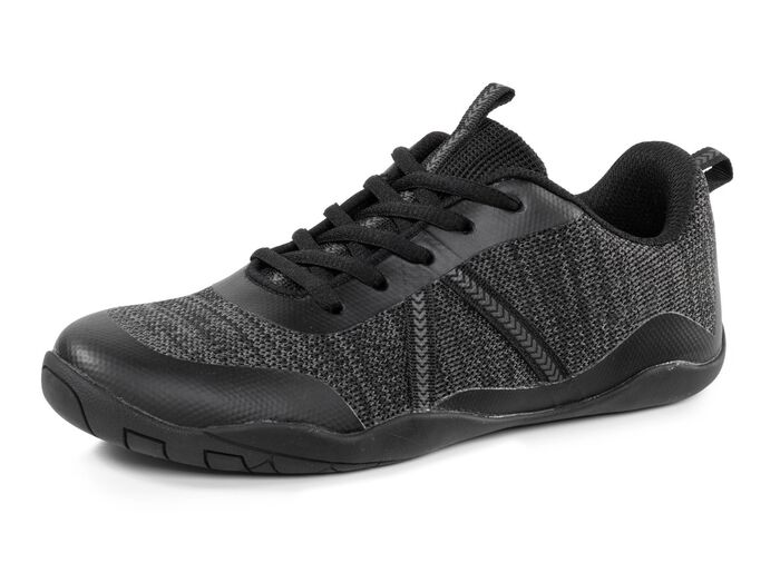 Blotevoetenschoen van textielmateriaal met synthetische afwerking 