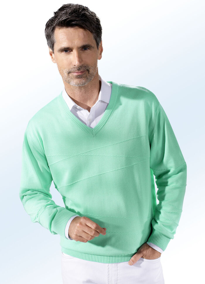 Trui met V-hals in 3 kleuren MINT