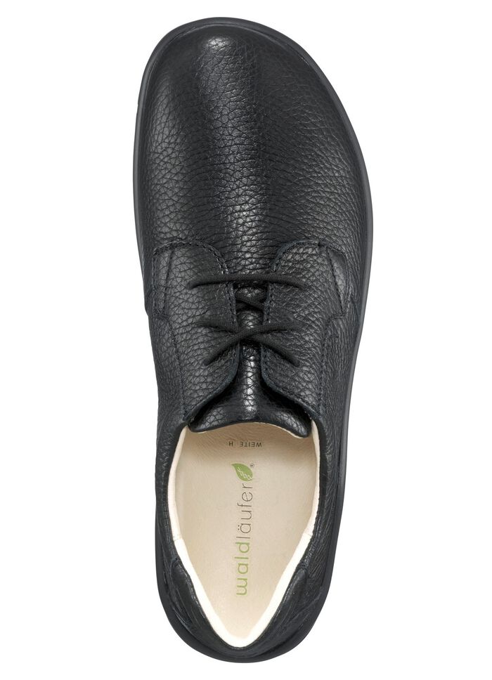 Waldl&auml;ufer veterschoen van hoogwaardig hertennappaleer ZWART
