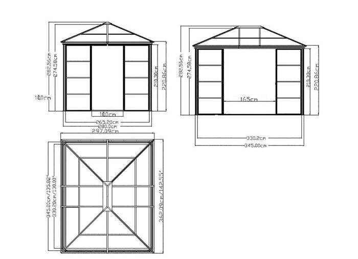 SOJAG aluminium paviljoen Castel in een elegante bronskleur 
