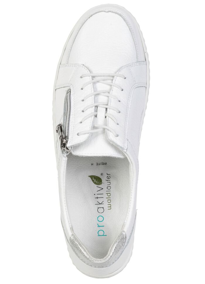 Waldl&auml;ufer, comfortabele dames veterschoenen, breedte H, met uitneembaar voetbed WEISS-SILBER